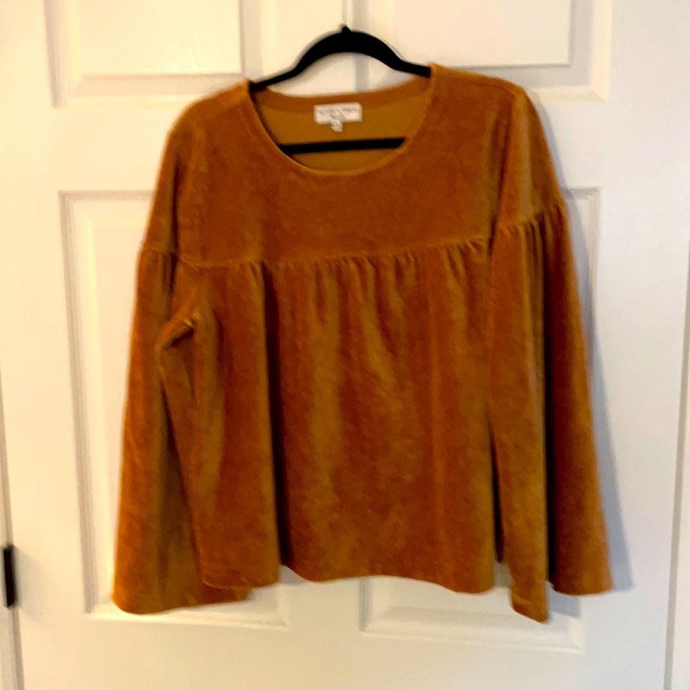 Madewell Texture & Thread cozy bell sleeve top